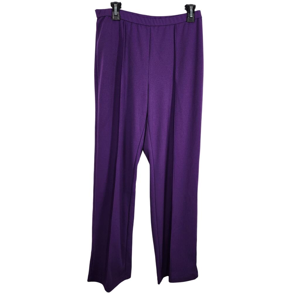 Attitudes by Renee Women Global Illusions Crepe Wide Leg Pant Royal Purple Small